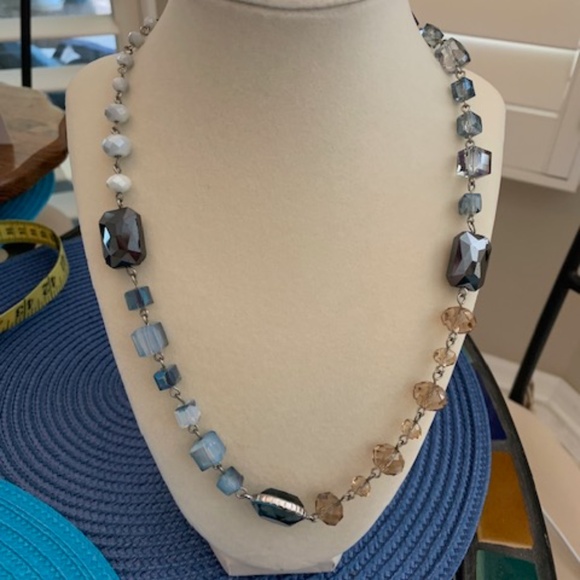 Shades of Blue and Gold Sparkle Necklace by Chico's - Picture 1 of 7